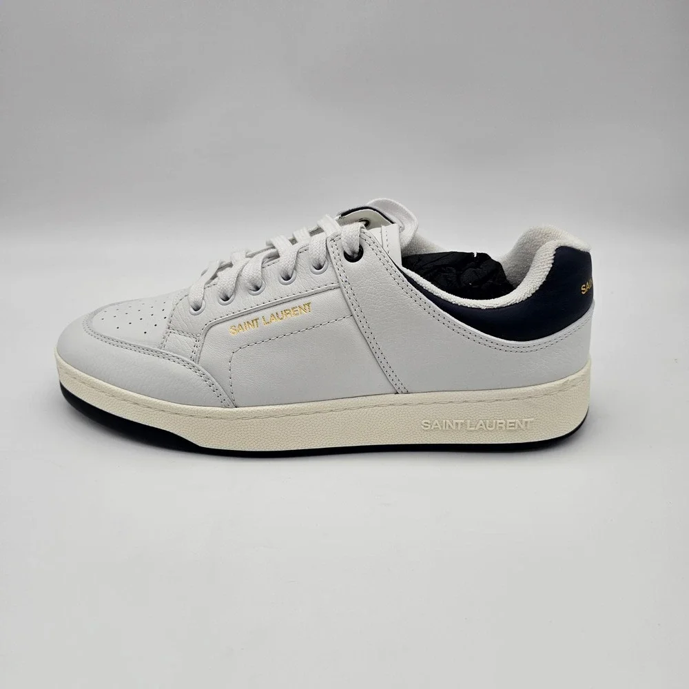 Saint Laurent Mens SL/61 Low Top Sneaker Leather Luxury White North Sea 10.5 - Picture 3 of 8